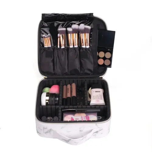 

Women's Travel Makeup Case Fashion Marble Large Capacity Multifunction Tote Bag