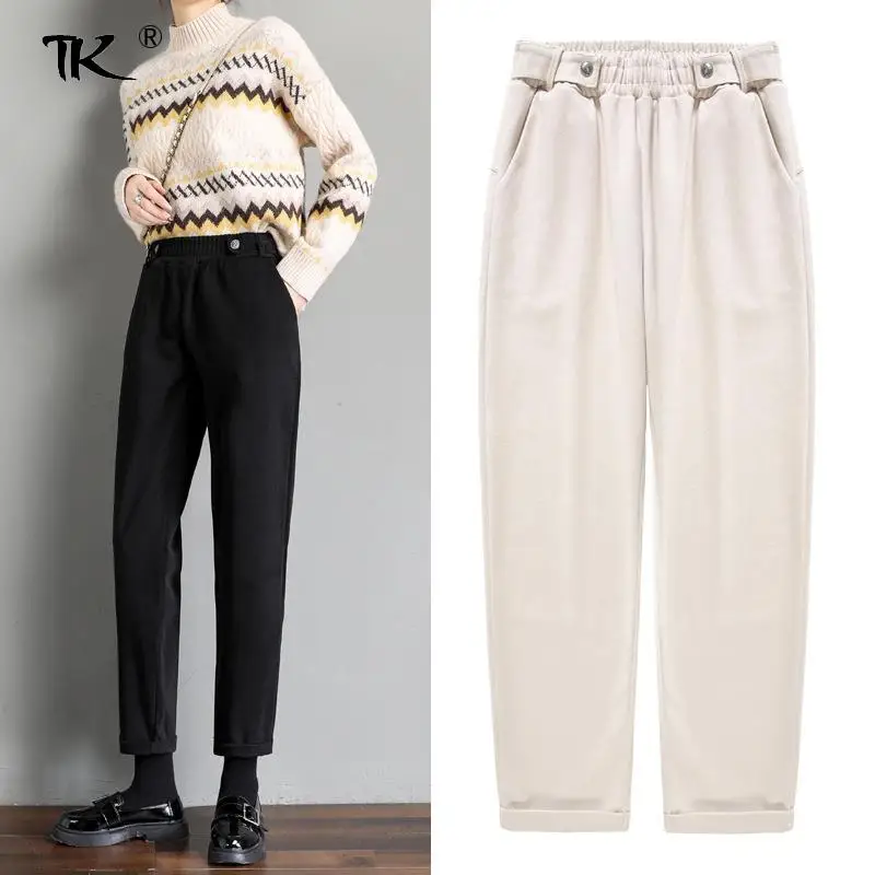 Брюки-султанки женские с широкими штанинами шерстяные брюки эластичным