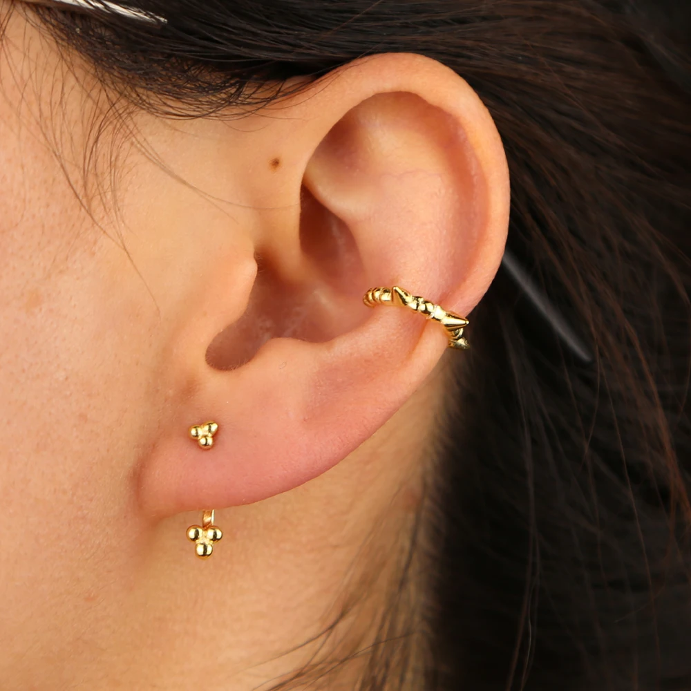 100% Стерлинговое Серебро 925 пробы Крошечный Спайк без пирсинга модные милые