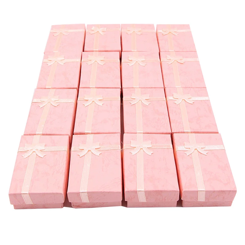 

16pcs Paper Jewelry Gifts Boxes For Jewelry Display-Rings, Small Watches, Necklaces, Earrings, Bracelet Gift Packaging Box (Pink