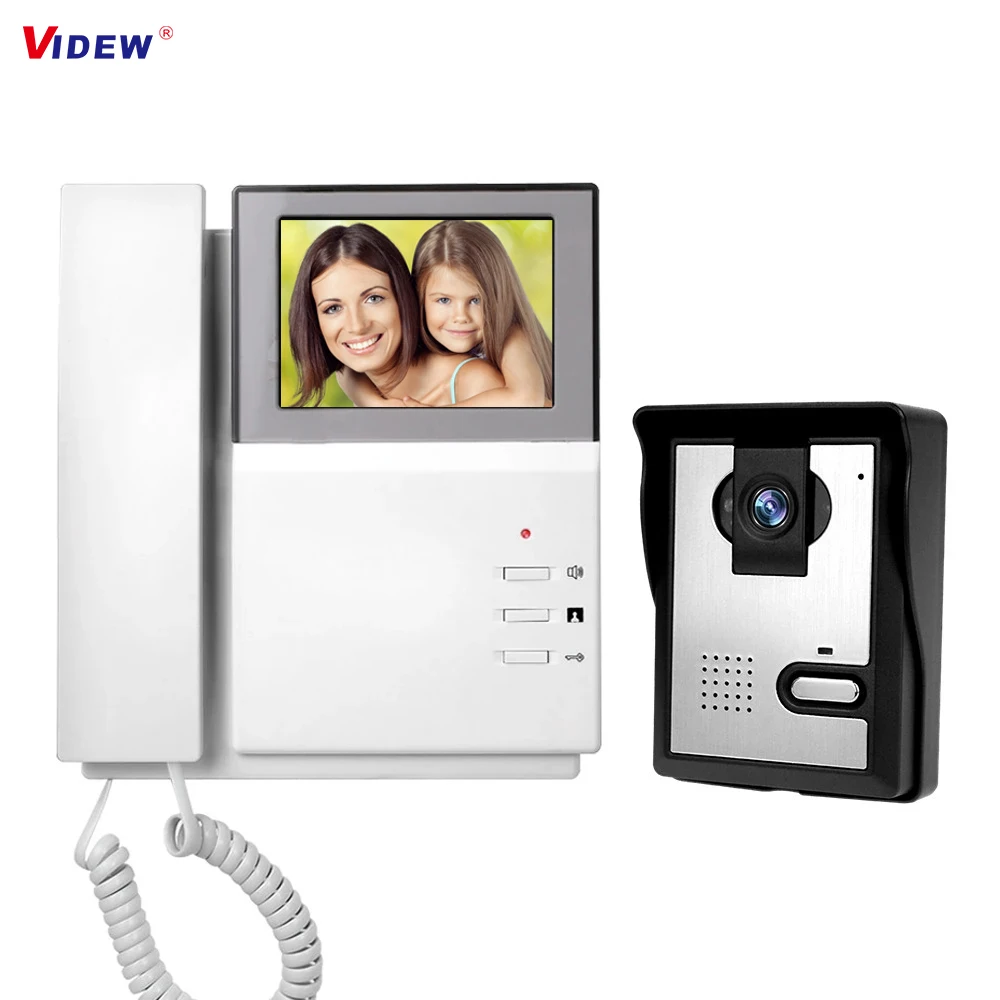 4.3 Inch Wired Video Intercom System Video Doorbell Doorphone 700 TVL Color Screen Outdoor Camera for Home Appartment Office