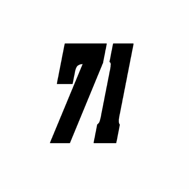 Стикер для стайлинга автомобиля Fashion Number 71 декоративная наклейка из ПВХ