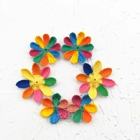 20pcslot multi size crochet flower appliques for bow clip accessories diy kid cloth patches appliques