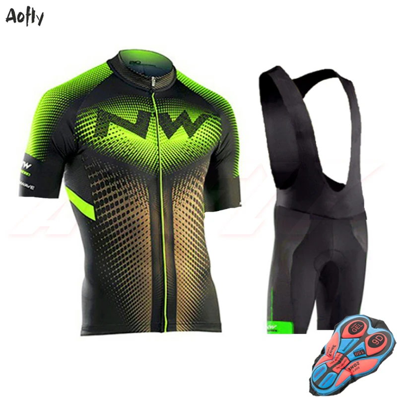 Флуоресцентный зеленый northwave Велоспорт Джерси наборы go pro Дышащая MTB велосипедная