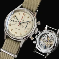 38mm Chronograph Mechanical Men Watches Pilot Man Watch Sapphire Seagull 1963 Nato Movement st1901 Watches Mens 2020 Waterproof