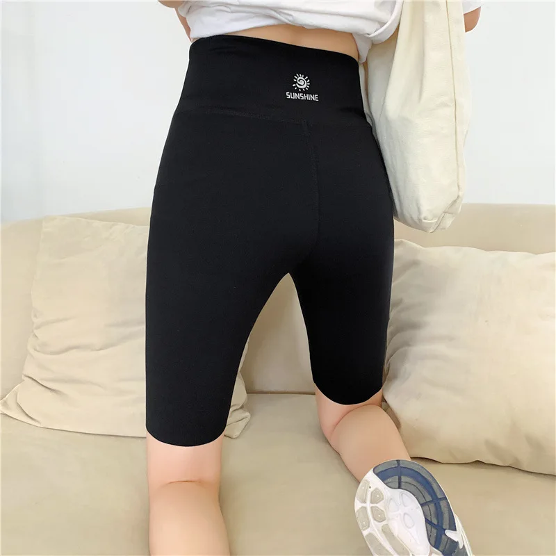

2021 High Waist Women Shorts Fitness Sports Shorts Summer Jogging Female Casual Skinny Soft Elastic Stretch Solid Black Shorts