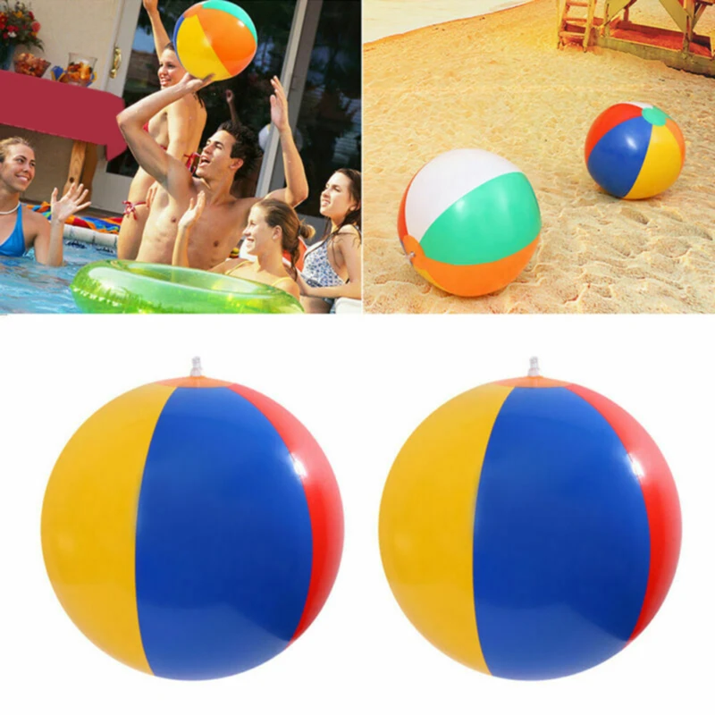 

12Pcs Outdoor Activity Beach Toy Play Ball Inflatable Water Balloons Rainbow-Color Balls Summer Swimming Pool Toys For Kids