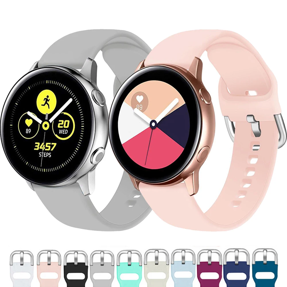 

Ремешок силиконовый для Samsung Galaxy Watch Active 2 Active 3 Gear S2, браслет для наручных часов Huami Amazfit bip, 20 мм 22 мм