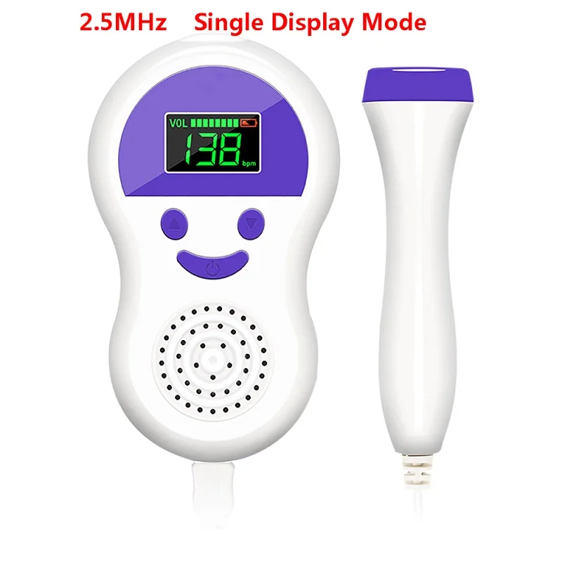 2.5HMz Purple OLIECO 2,5 МГц детский Пульс фетальный монитор Doppler медицинский домашний стетоскоп для беременных детей Карманный CE CFDA пренатальный детектор сердца - Цвет: 2.5HMz Purple