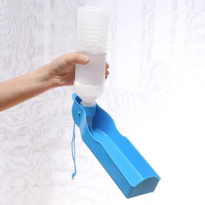 Переносная пластиковая бутылка для воды домашних животных складная поилка собак