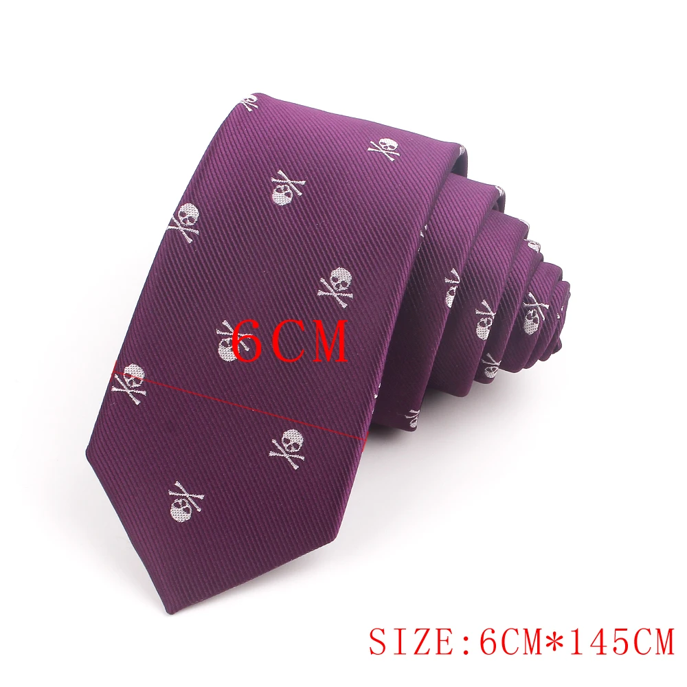 Жаккардовый галстук с черепом для мужчин и женщин Модный Узкий повседневный