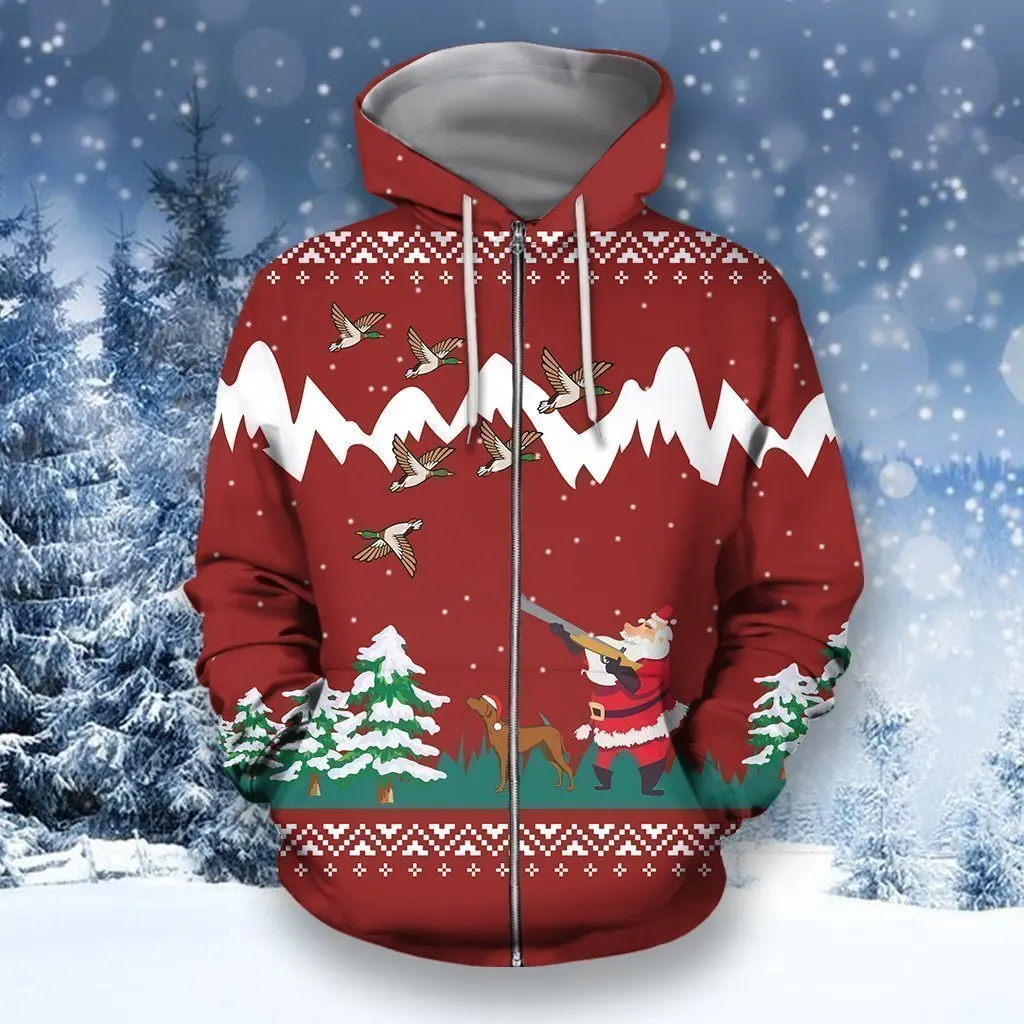 

2021 New Christmas Essential Hoodie Zipper Knit Pattern Men 3D Printing Casual Unisex Sweater Harajuku Pullover Sportswear-39