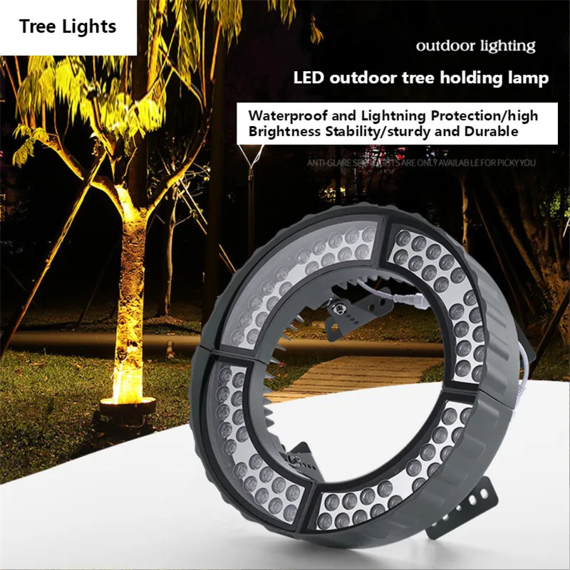 

LED Outdoor Tree Holding Lamp Waterproof Ring 48W 72W Bollard Light Tree Hoop Shooting Trees Landscape Projecting Tree Lights