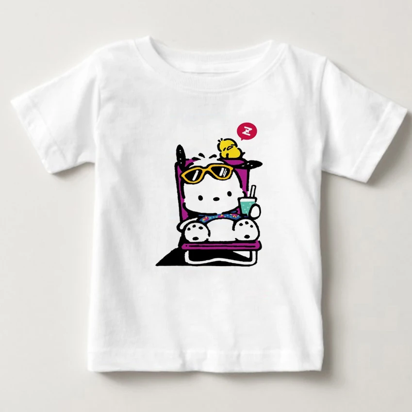 

Leisure vacation pochacco Newest Cartoon children T - shirt summer T-shirt 2-15 year old boy and girl T-shirt MJ