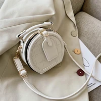 new designer women bag round stone pattern solid color simple pu leather crossbody bags female travel mini shoulder bag handbags