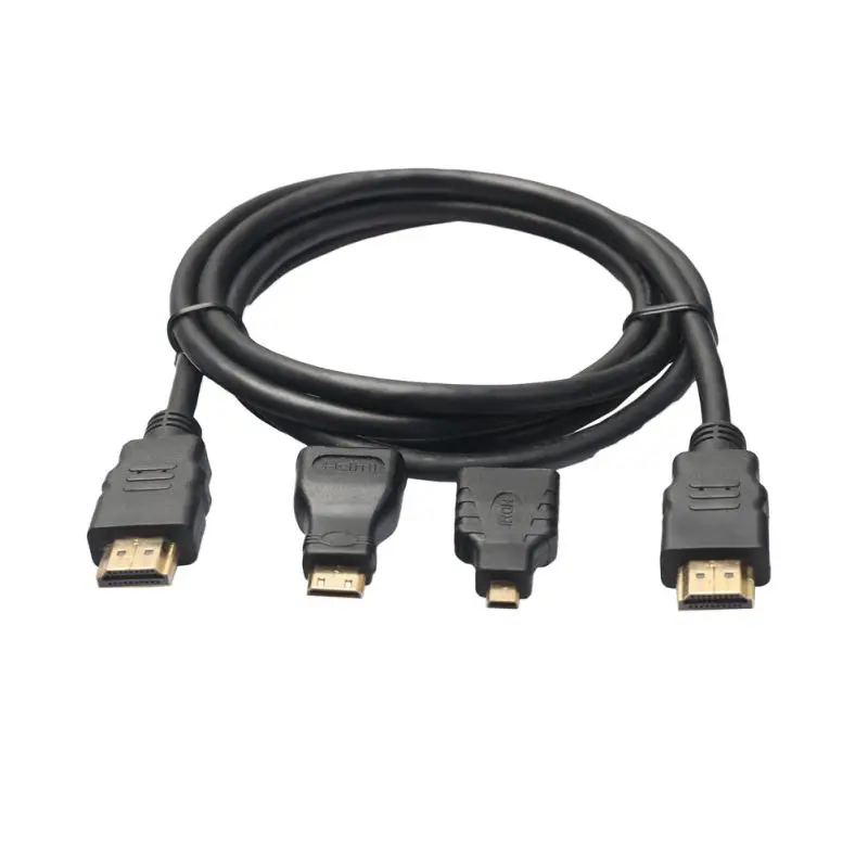 Высокое разрешение шнур 1 5 м Кабель адаптер HDMI к HDMI/Mini HDMI/Micro зарядное устройство