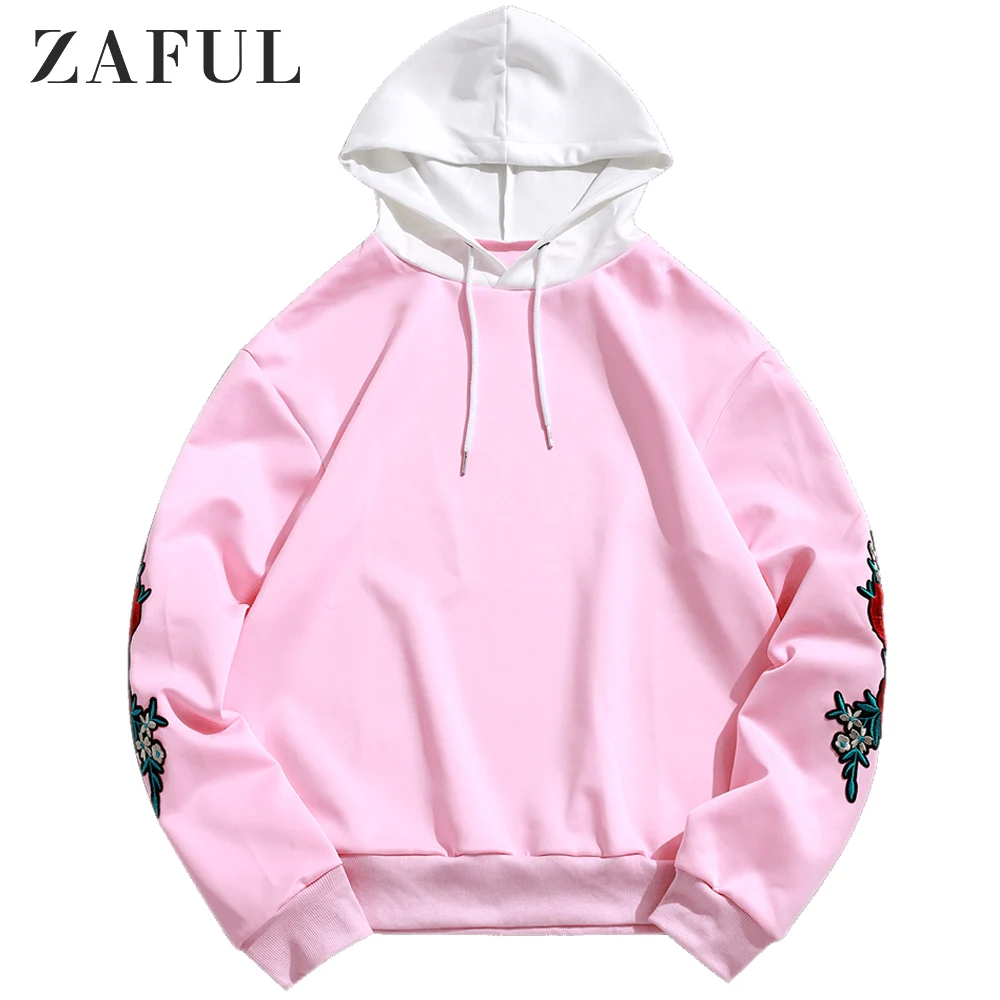 ZAFUL/пуловер с вышивкой и аппликацией на рукавах толстовка длинными рукавами