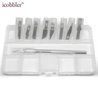 Нож для резьбы и 40 шт. лезвий, нож для гравировки фруктов, нож для резьбы по дереву, скульптуры, кожи, резьбы, вставки, 8 типов лезвий с коробкой для хранения