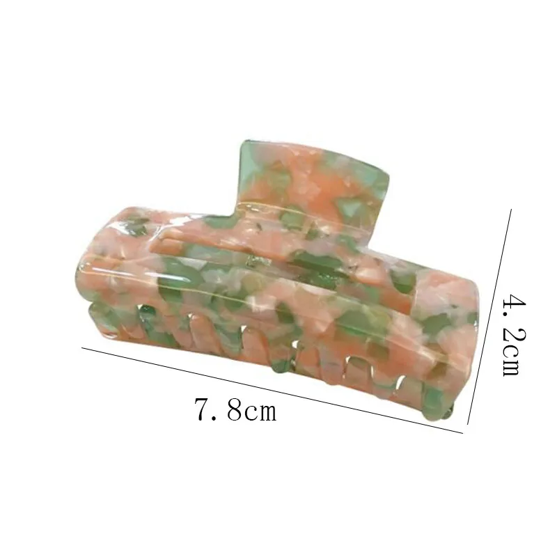 

2020 Women Girls Geometric Hair Crabs Acetate Sheet Hair Claw Ponytail Holders Square Plastic Hairpins Hair Clamps
