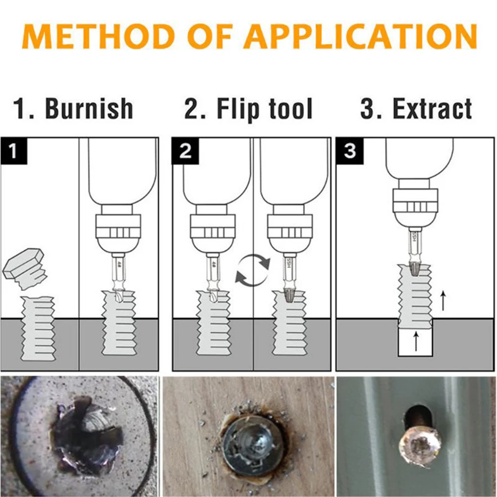 

Tool Broken Bolt Screw Removers Remover Extractor Broken Bolt Damage Screw Stud Reverse