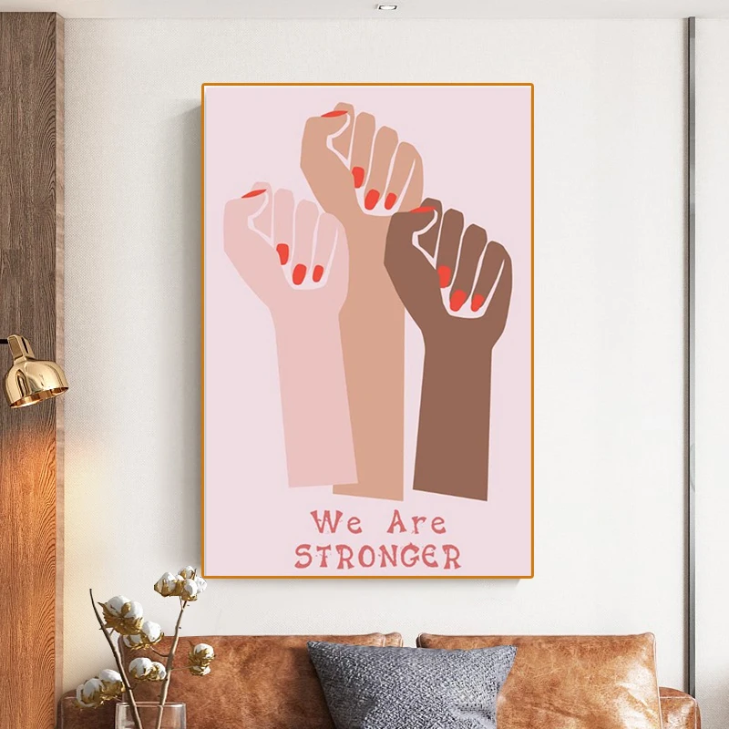 

Modern Illustration All Womankind Feminist Slogan Canvas Painting Modern Poster and Prints Wall Art Picture Home Decoration