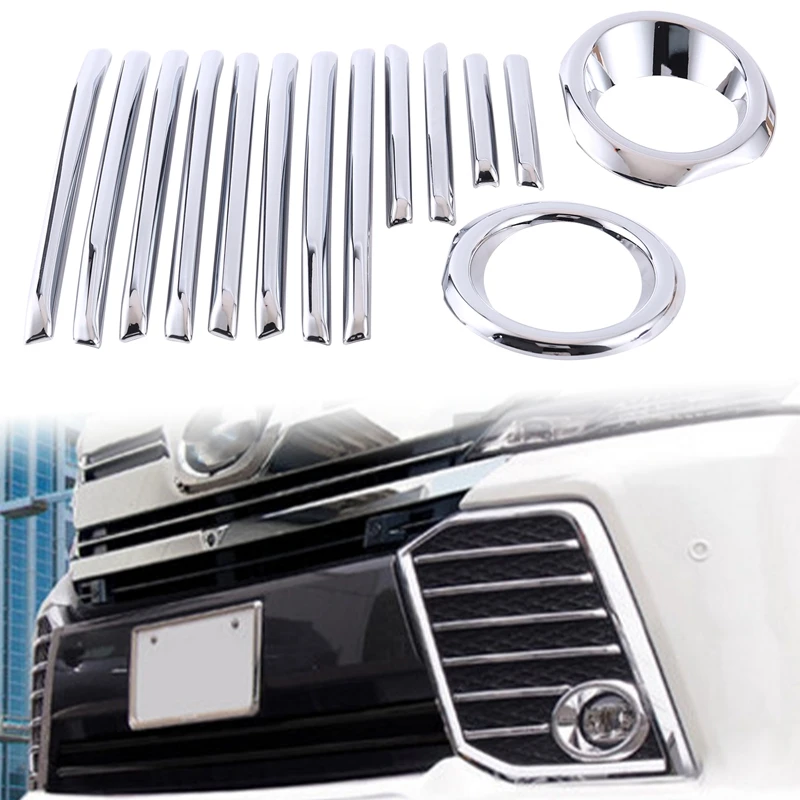 

Автомобильный передний бампер, рама противотуманной фары, отделка переднего бампера, решетка радиатора для Toyota VELLFIRE 2015-2018