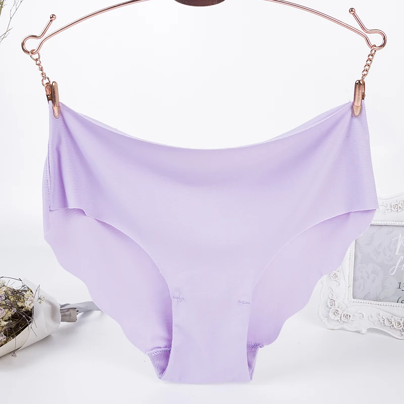 Light purple Сексуальный бесшовный Комплект трусов, женское комфортное нижнее белье, модные женские ультра-тонкие обрезные мягкие трусы с низкой посадкой - Цвет: Light purple