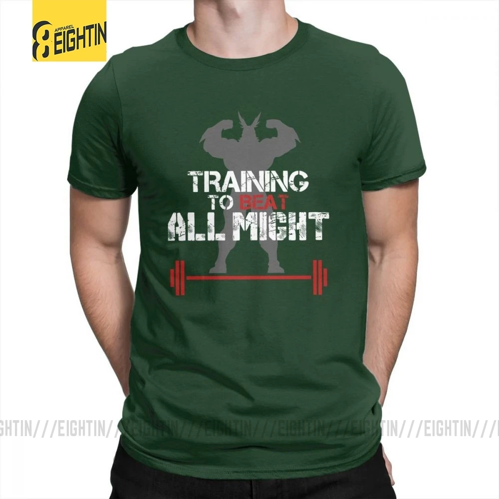 My Hero Academy тренировочный To Beat All Might мужские футболки плюс классические футболки из очищенного хлопка классические футболки с коротким рукавом Новинка - Цвет: Forest Green