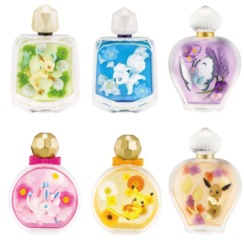 6 шт./компл. Аниме Leafeon Eevee Sylveon Alola Vulpix Butterfree Pika Pokemones Фигурки игрушки флаконы для