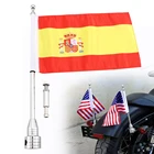 Хромированная задняя боковая стойка для багажника мотоцикла с испанским флагом подходит для Harley багажная стойка