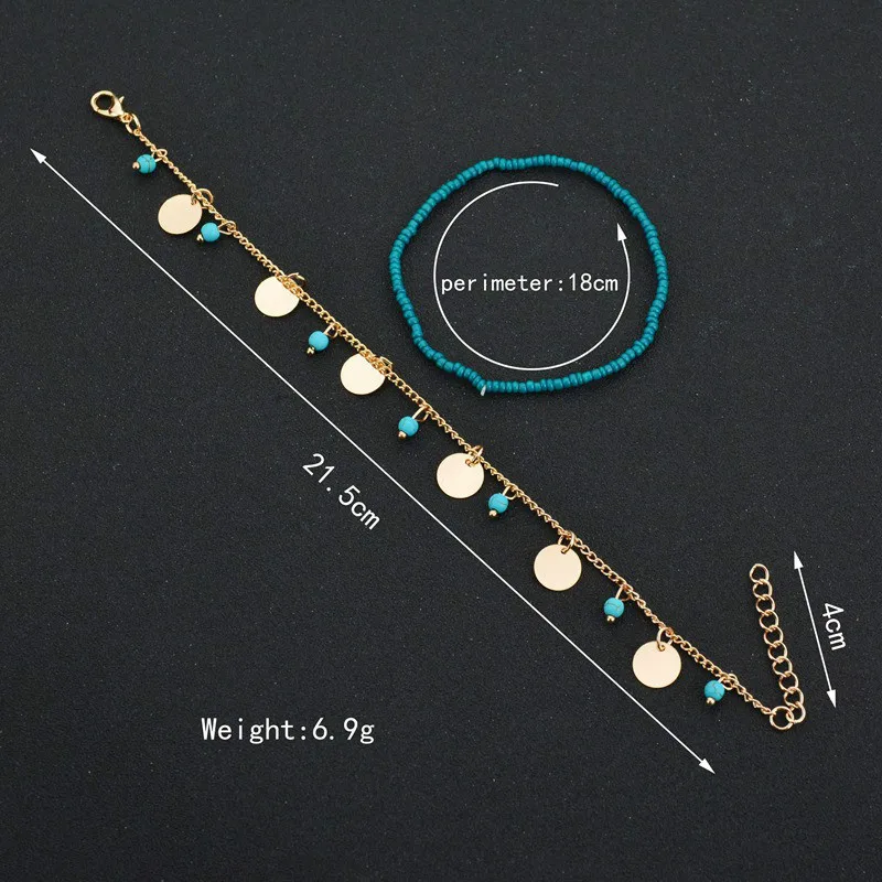 1 шт. Блестящий богемный браслет на лодыжку с бусинами для женщин цепочка ногу