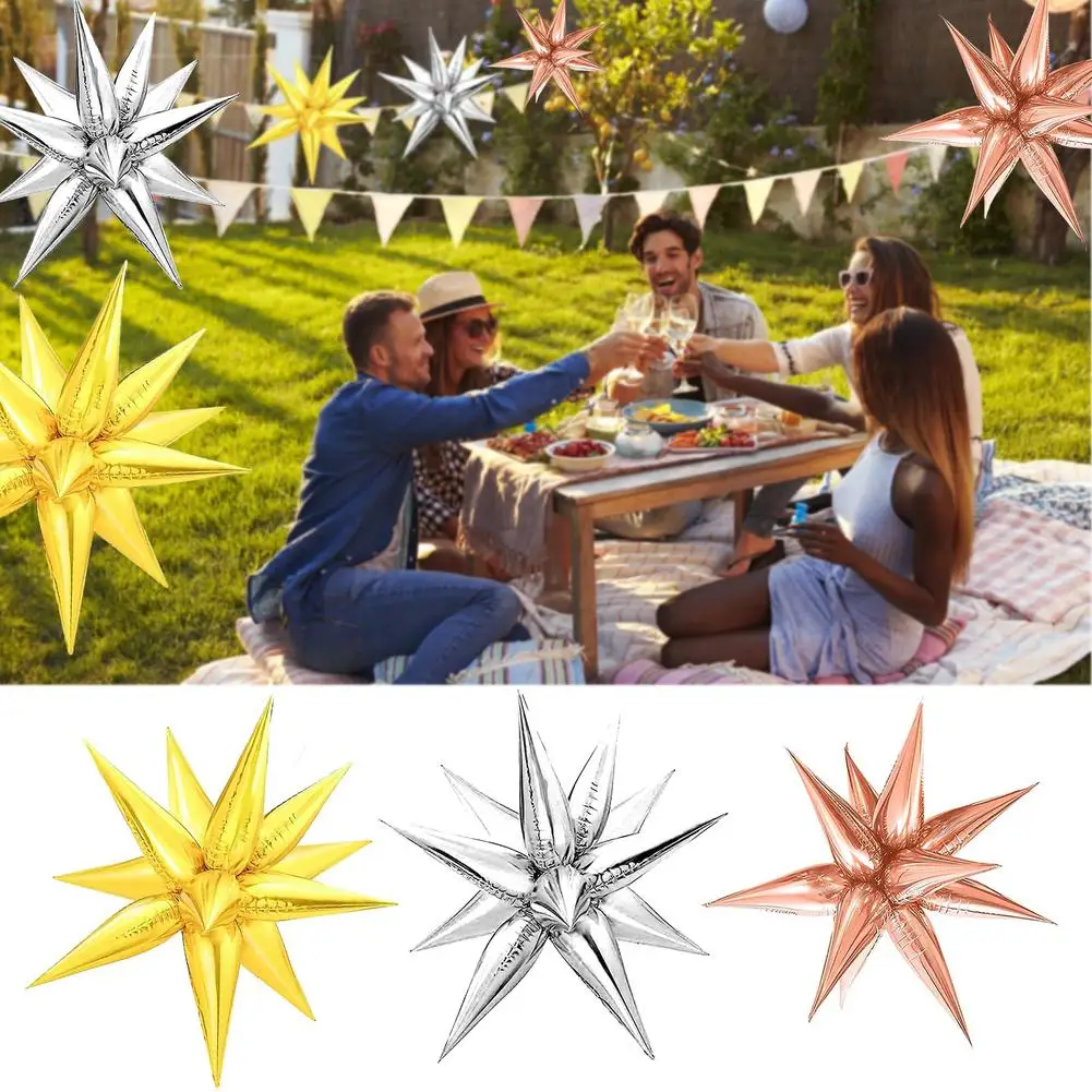 

Star Balloons Shiny Star Foil Balloons 3D Exploding Star Shape Foil Cone Balloons Holiday Decoration Balloons Bling Party Suppli
