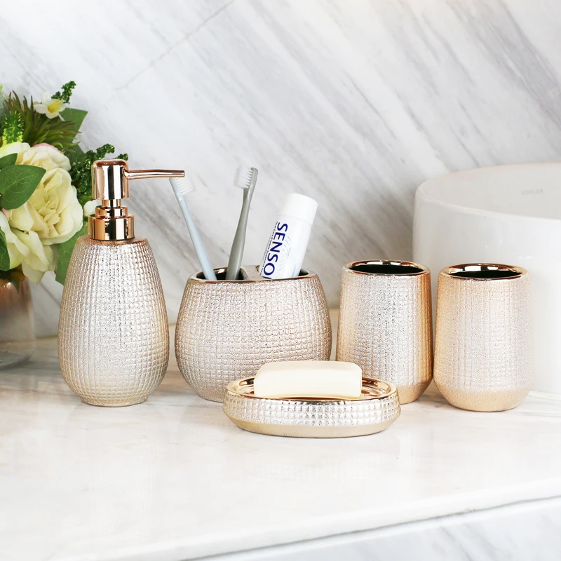 Позолоченные керамические инструменты для мытья в европейском стиле набор