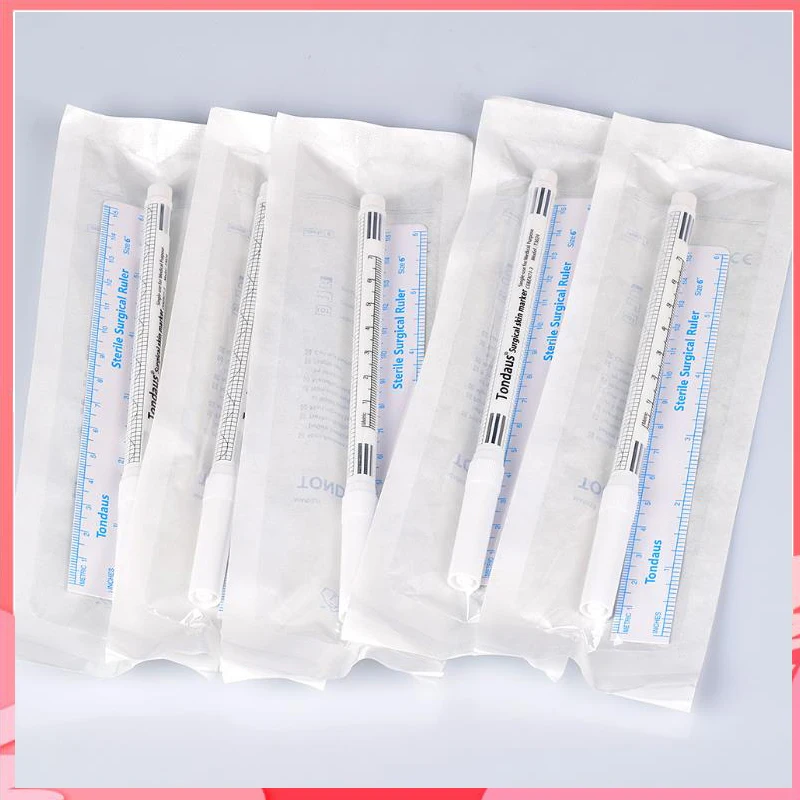 

1PCS White Surgical Skin Marker for Eyebrow Marker Pen Tattoo Skin Marker Measure Measuring Ruler Set Makeup Tool