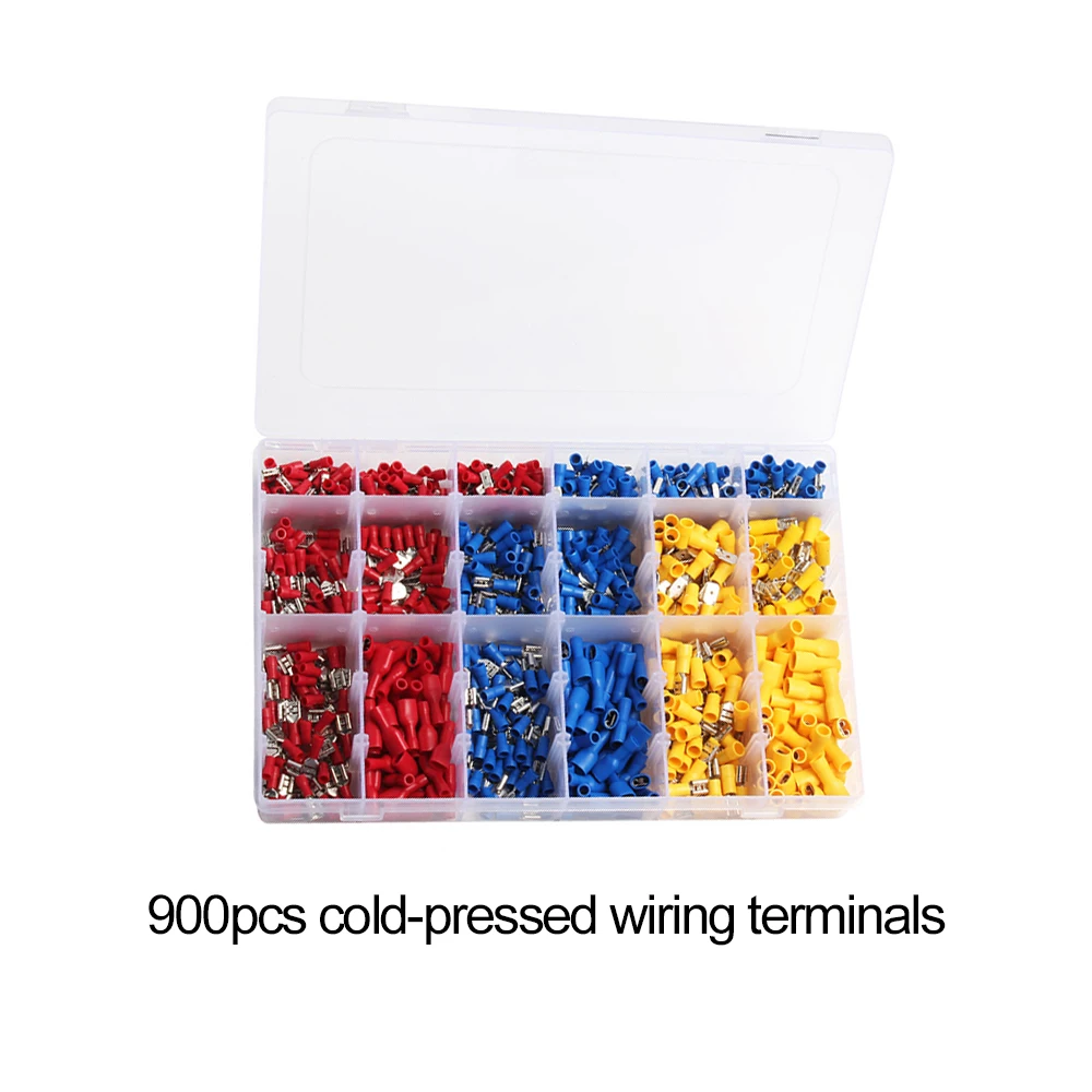 Обжимные клеммы в коробке 900 шт. водонепроницаемые многофункциональные для