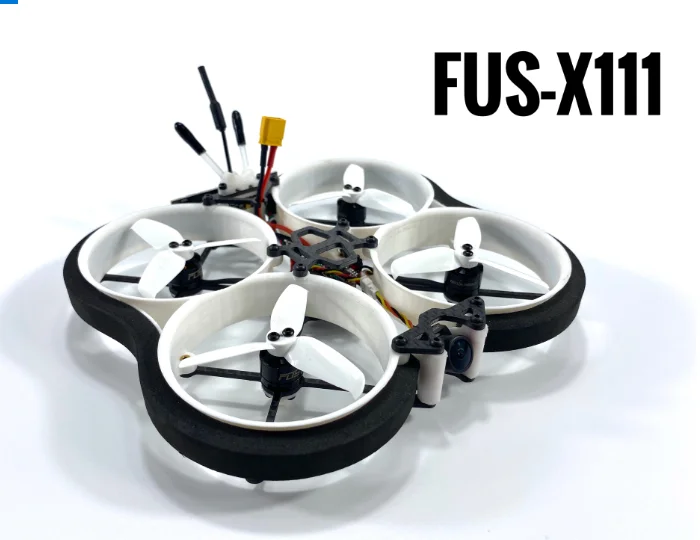 

FUS X111 F411 12A AIO 200mW Runcam Nano2 1104 5400KV 3S 2.5inch Cinewhoop Duct Drone Frsky XM+ BNF Up To 8mins Flight Duration