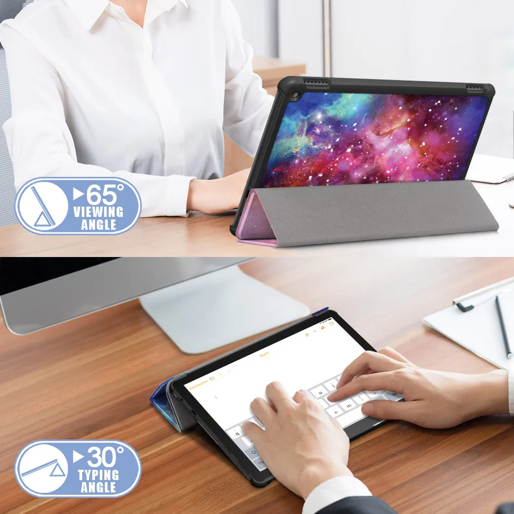 

Case For All-New Fire HD 10 Plus Tablet (11th Generation, 2021 Release, PU Leather Trifold Stand Cover with Auto Wake/Sleep