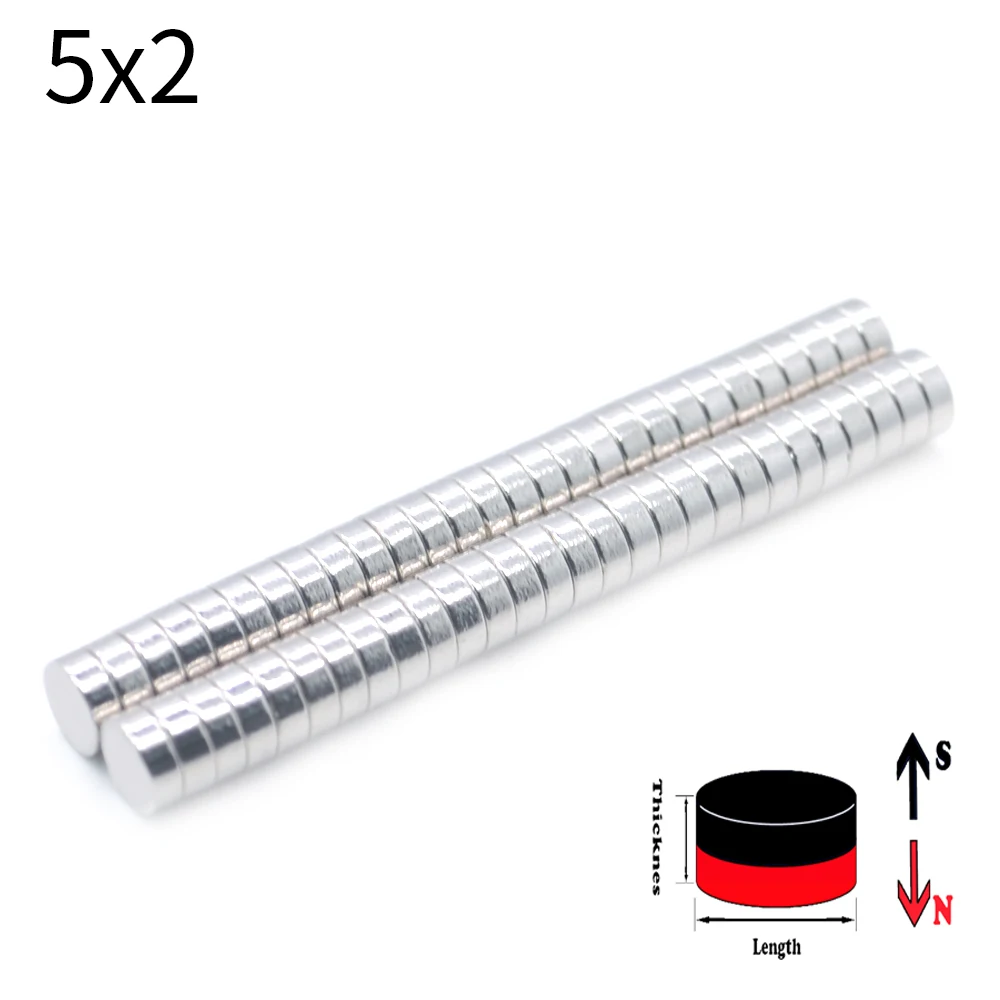 10/50/100/200 шт. 5x2 Неодимовый Магнит 5 мм x 2 N35 NdFeB Круглый сверхмощный сильный