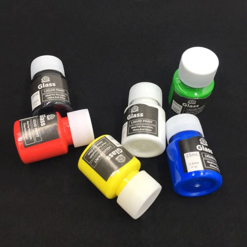

6 x 25ml Heavy Body Colors Rich Pigments Acrylic Paint Set Nail Art Resistant Paints for Painting Crafts Fabric Drawing Tools