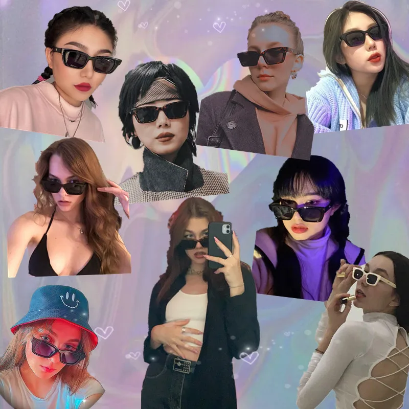 

Women Sunglasses Rectangle Vintage glasses Leopard Sunglasses Brand Designer Eyeglass Female Cat Eye Sunglasses