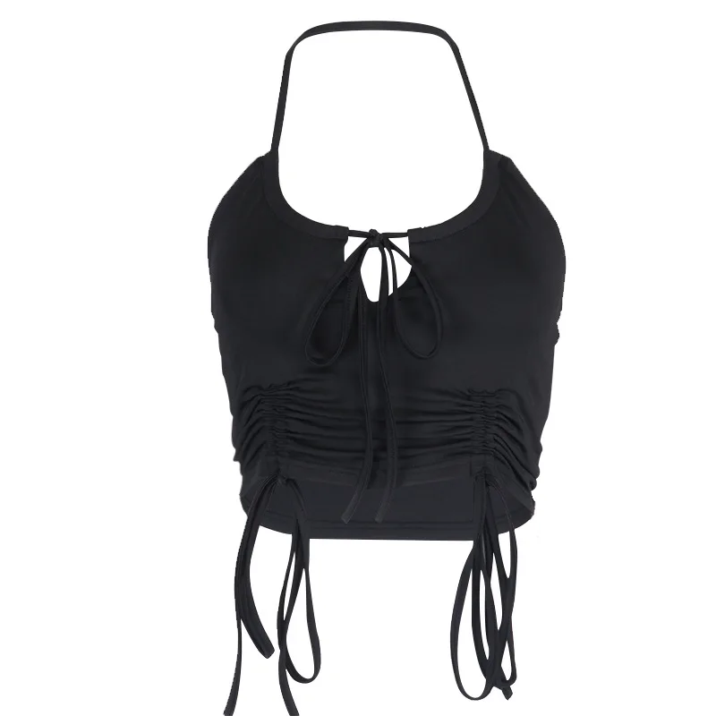 

Female Sexy Tube Top Fashion Women Cropped Tanks Black Goth Halterneck Tops E Girls Aesthetic Shirts Harajuku Corset Summer Tees