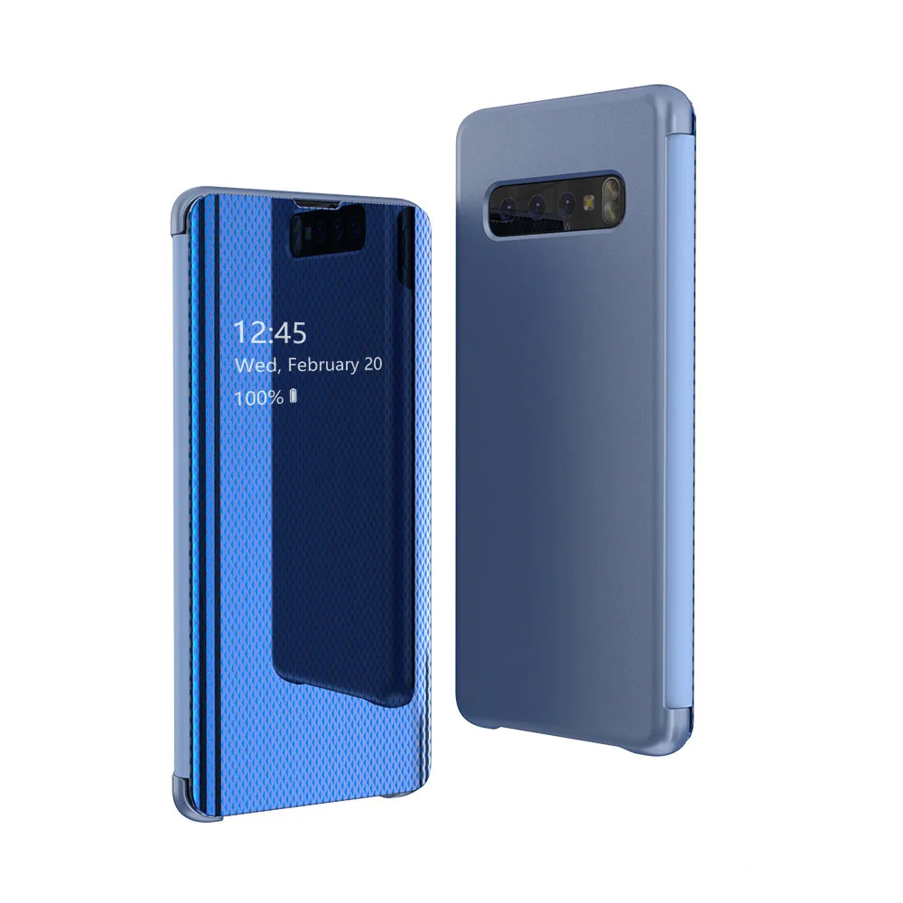 Blue Новое поступление, умный зеркальный флип-чехол 360 для телефона samsung Galaxy S9 S10 Plus, прозрачный чехол для samsung S10e S10 e, чехол для смартфона - Цвет: Blue