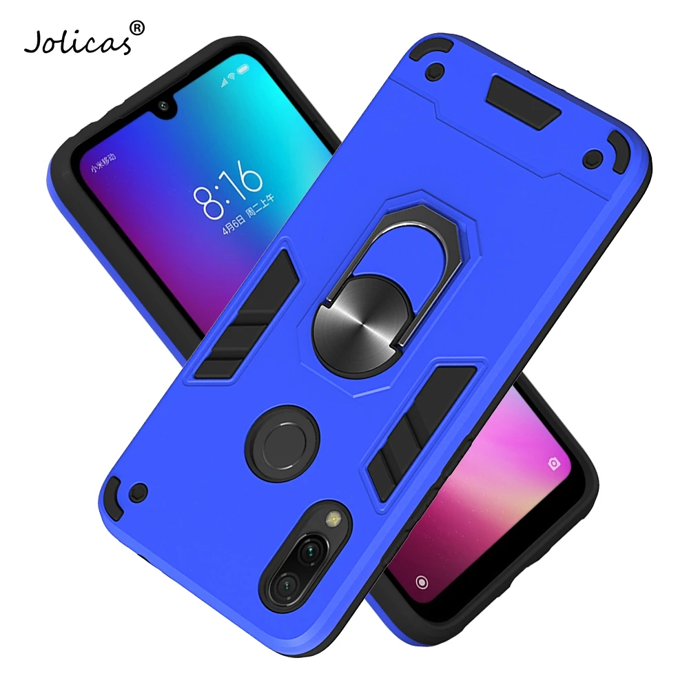 Автомобильный кольцевой держатель PC + TPU чехол для Xiaomi estuche Redmi 7 Movil абстрактная