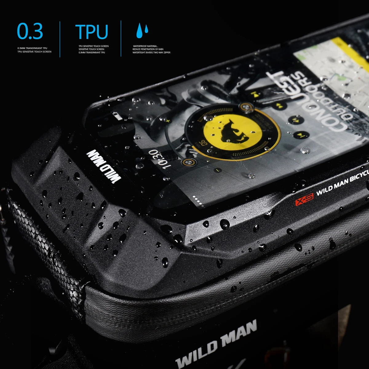 wild man bike bag frame front top tube waterproof hard shell cycling bag 6 7in touch screen phone case mtb bicycle accessories free global shipping