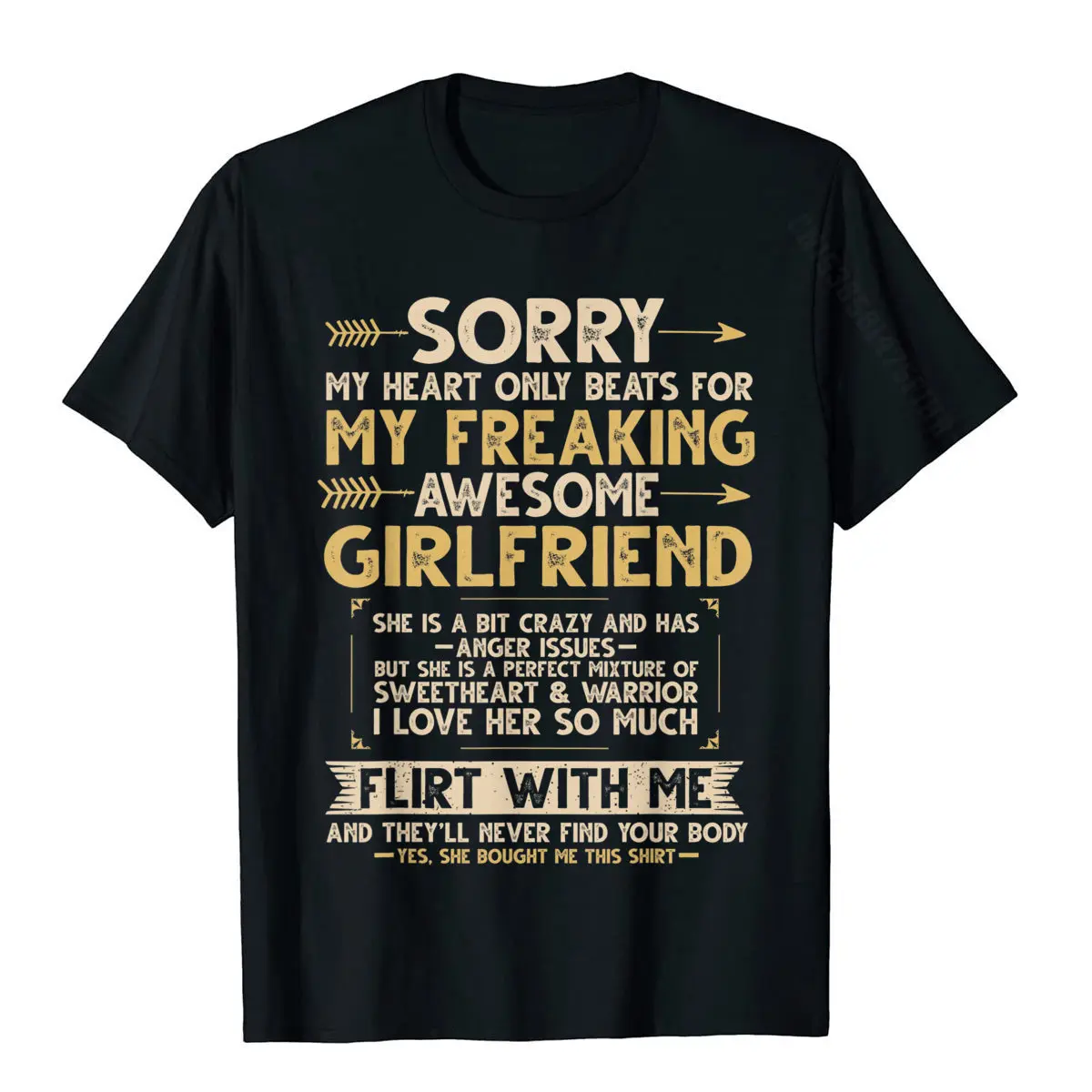 I Love My Freaking Awesome Girlfriend Shes A Bit Crazy Funny T-Shirt Funny Tops & Tees Cotton Adult Top T-Shirts Funny Wholesale