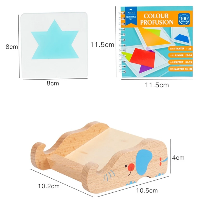 

Baby Wooden Jigsaw Puzzle Colorful Picture Layered Shadow Tangram Toy Montessori Early Learning Gift