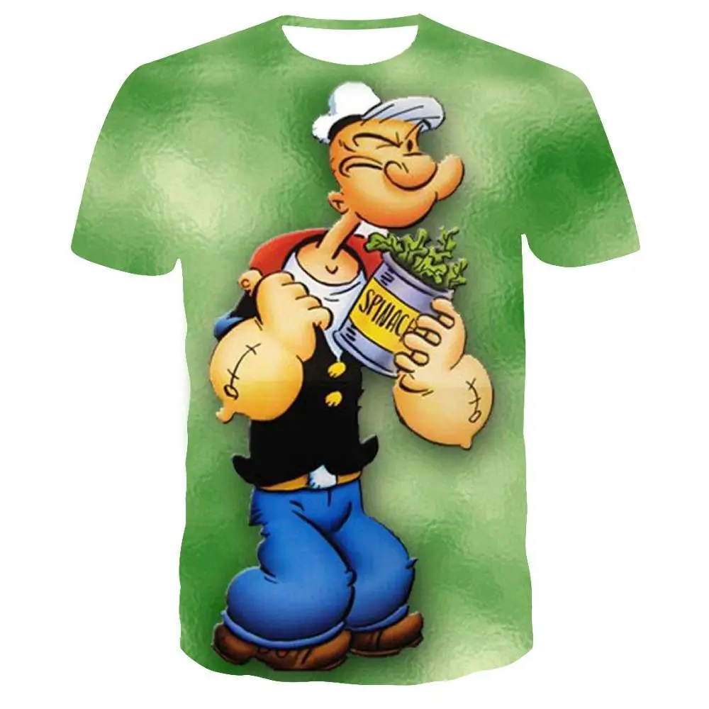 2019 Модные мужские топы футболки новейшие модные с принтом Popeye повседневные
