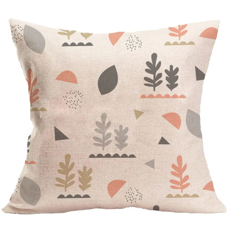 2pcs christmas fresh pattern cotton linen seat cushion soft cute cartoon lumbar square home sofa store car bedromm pillowcase | Дом и сад