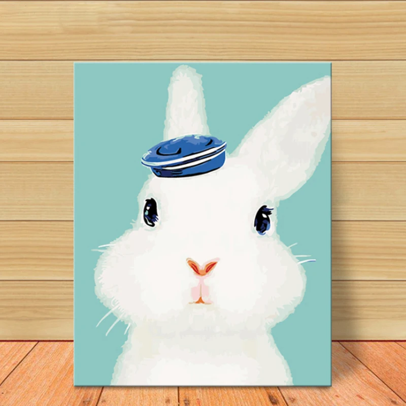 Сделай Сам Картина маслом в рамке по номерам для детей милые животные плакаты с