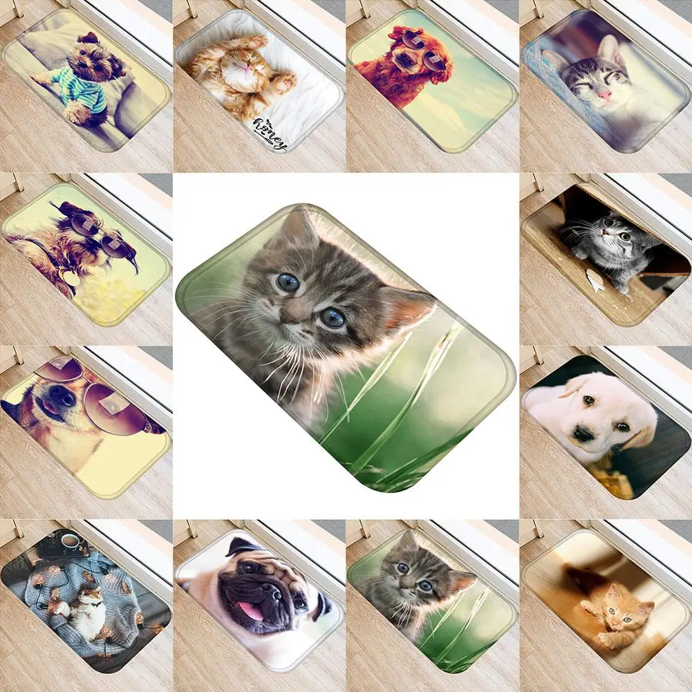 Нескользящий напольный коврик с принтом кошек и собак для входной двери коврики